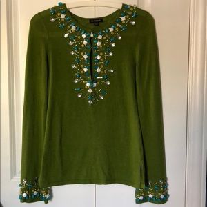 BEBE Women’s beaded sweater